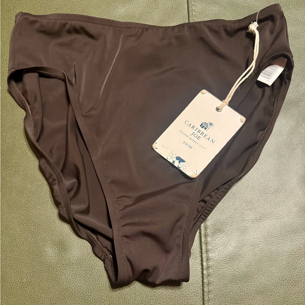 Caribbean Joe Dark Brown Bikini Bottom, Size 14, NWT